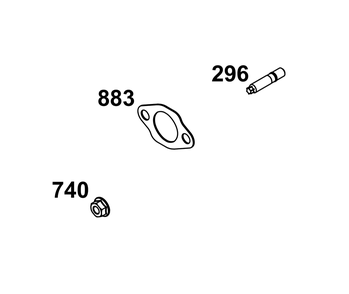 Exhaust Group Diagram and Parts List for 49E877-0036-Z1  Briggs and Stratton Engine